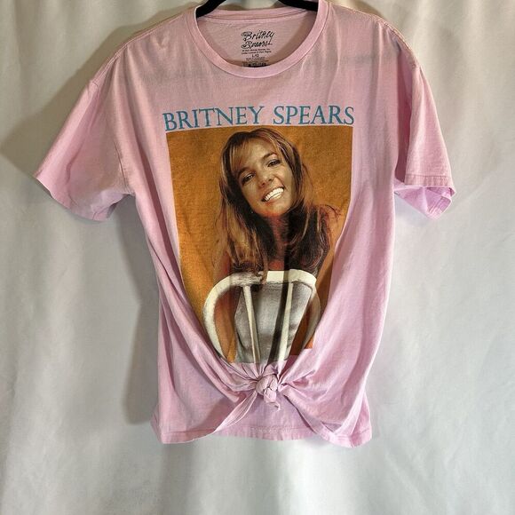 Britney Spears Retro Style T-shirt Pink Large Knotted - Picture 1 of 8